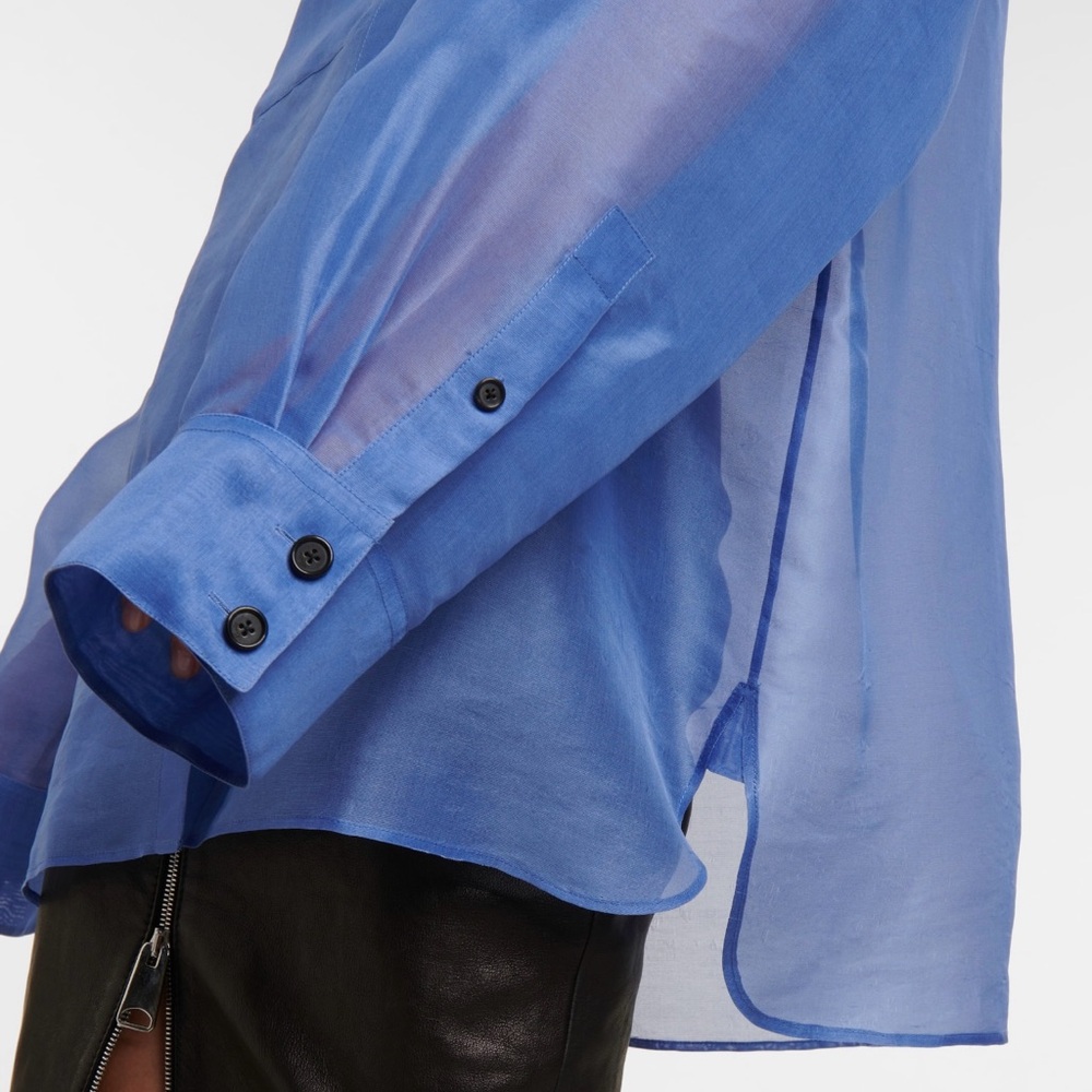 KHAITE Missa flap-pocket silk-organza shirt - Picture 8 of 9